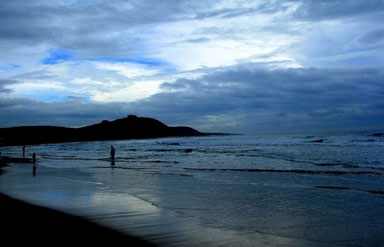 Beach beauty in evening